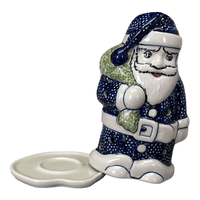 A picture of a Polish Pottery Santa Luminary (Bunny Love) | L030T-P324 as shown at PolishPotteryOutlet.com/products/santa-luminary-bunny-love-l030t-p324