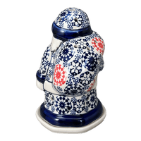 A picture of a Polish Pottery Santa Luminary (One of a Kind) | L030U-AS77 as shown at PolishPotteryOutlet.com/products/santa-luminary-one-of-a-kind-l030u-as77