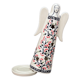 Polish Pottery Large Angel Luminary (Cherry Blossoms) | L035S-DPGJ Additional Image at PolishPotteryOutlet.com