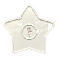 A picture of a Polish Pottery Star-Shaped Baker (Fall Confetti) | M045U-BM01 as shown at PolishPotteryOutlet.com/products/star-shaped-bowl-baker-fall-confetti-m045u-bm01