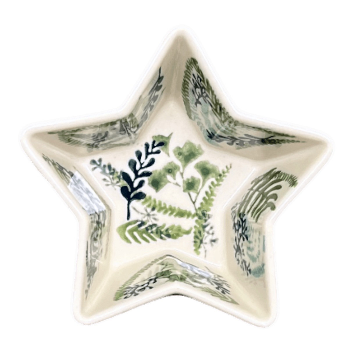 Bowl, Star-Shaped, Small, Manufaktura (M046) in "Scattered Ferns" by Maufaktura | M046S-GZ39