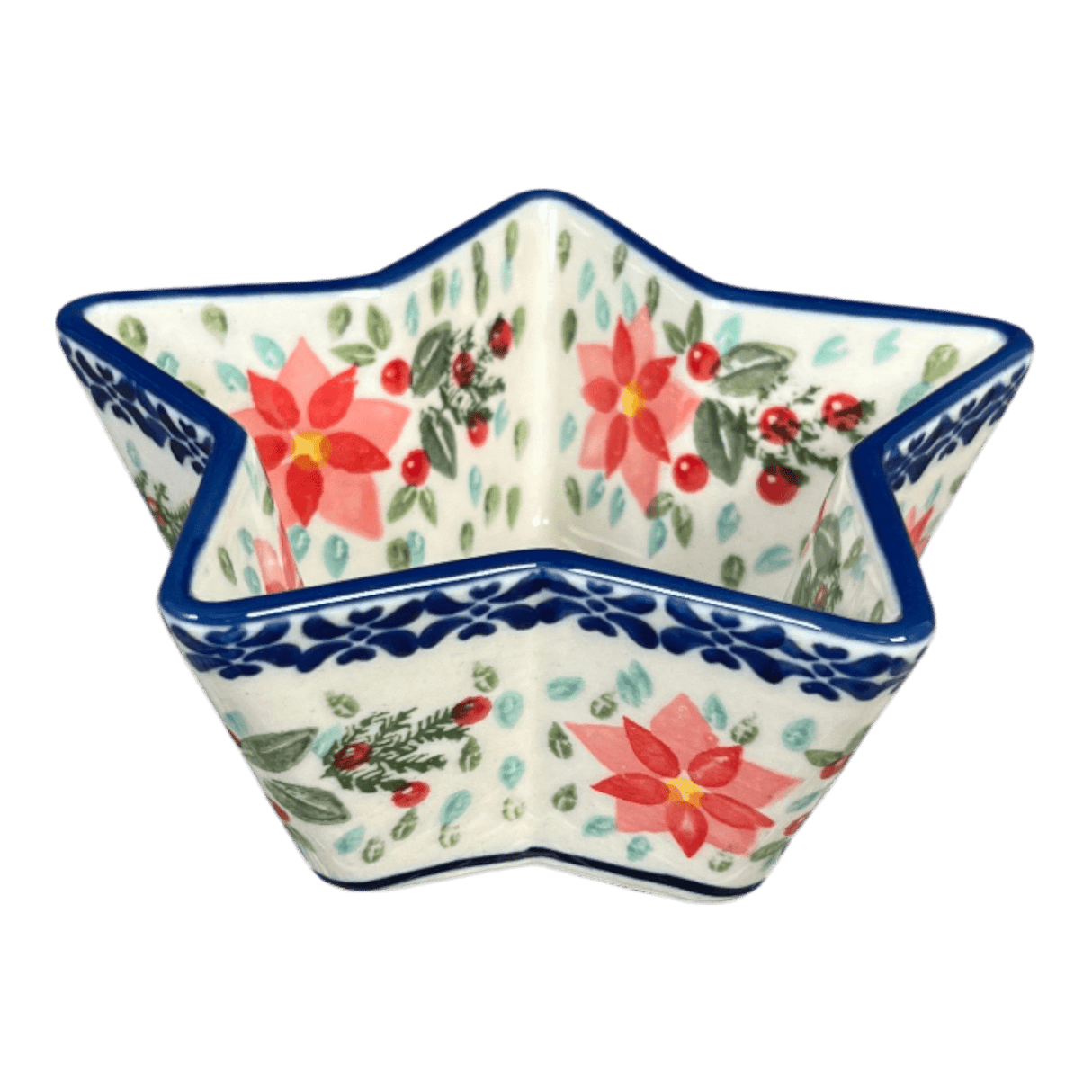 Bowl, Star-Shaped, Small, Manufaktura (M046) in "Pink Poinsettia" by Maufaktura | M046S-PS14