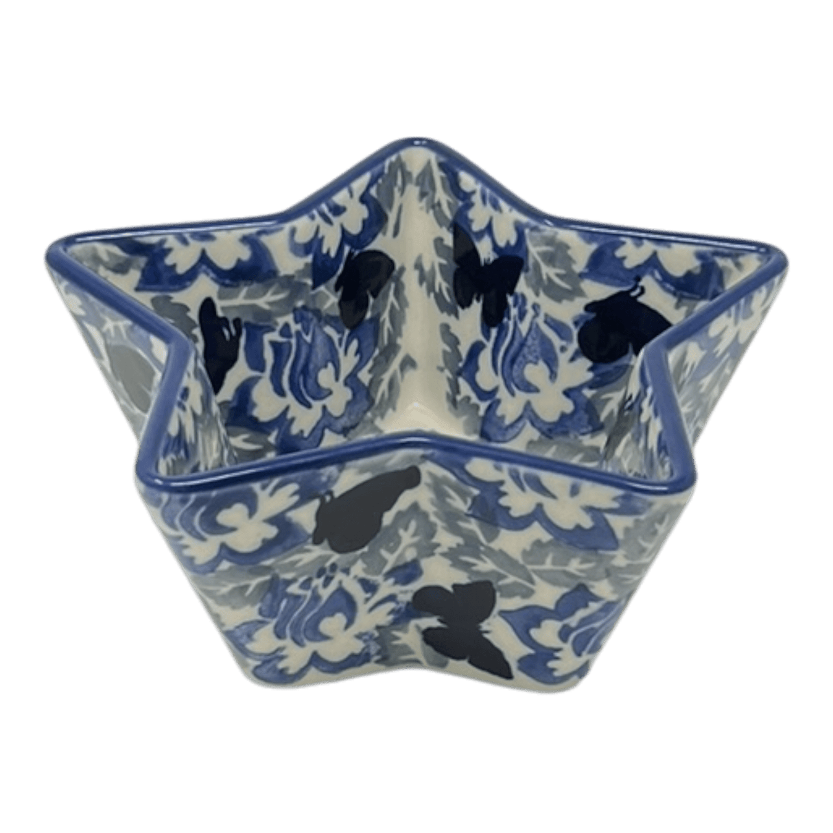 Bowl, Star-Shaped, Small, Manufaktura (M046) in "Dusty Blue Butterflies" by Maufaktura | M046U-AS56