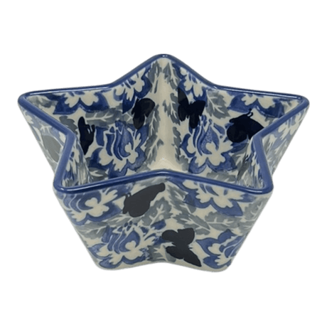 Bowl, Star-Shaped, Small, Manufaktura (M046) in "Dusty Blue Butterflies" by Maufaktura | M046U-AS56