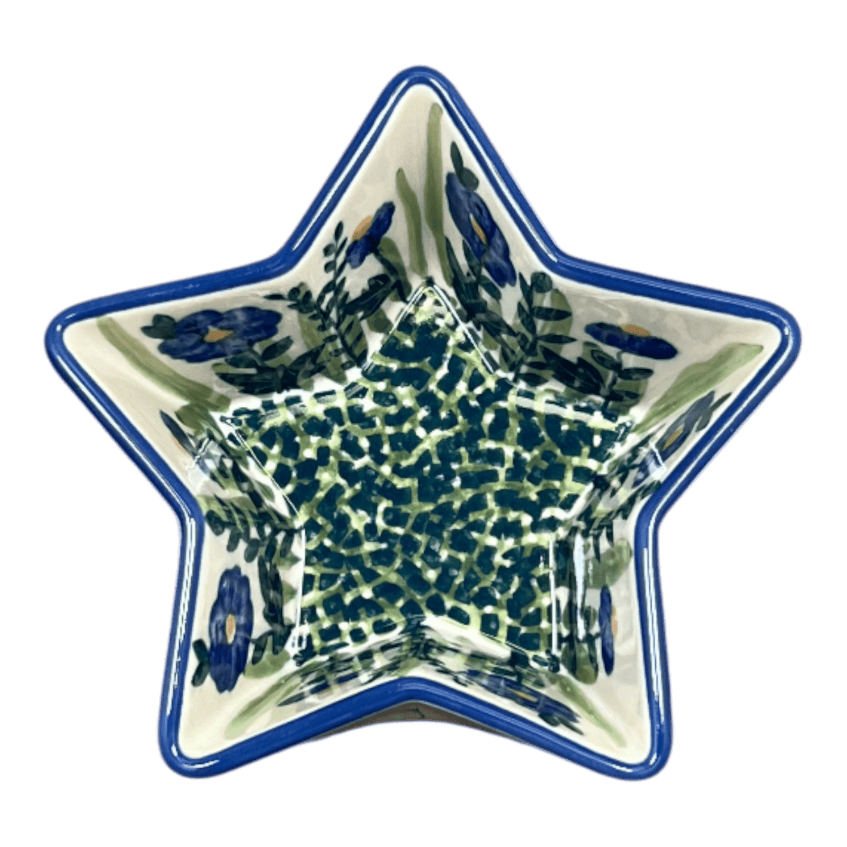 Bowl, Star-Shaped, Small, Manufaktura (M046) in "Bouncing Blue Blossoms" by Maufaktura | M046U-IM03