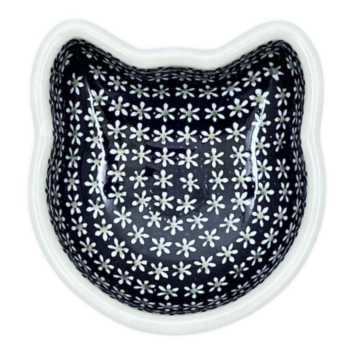 Bowl, Cat Bowl, 6.25" x 6" in "Forget Me Not" by Manufaktura | M047T-ASS