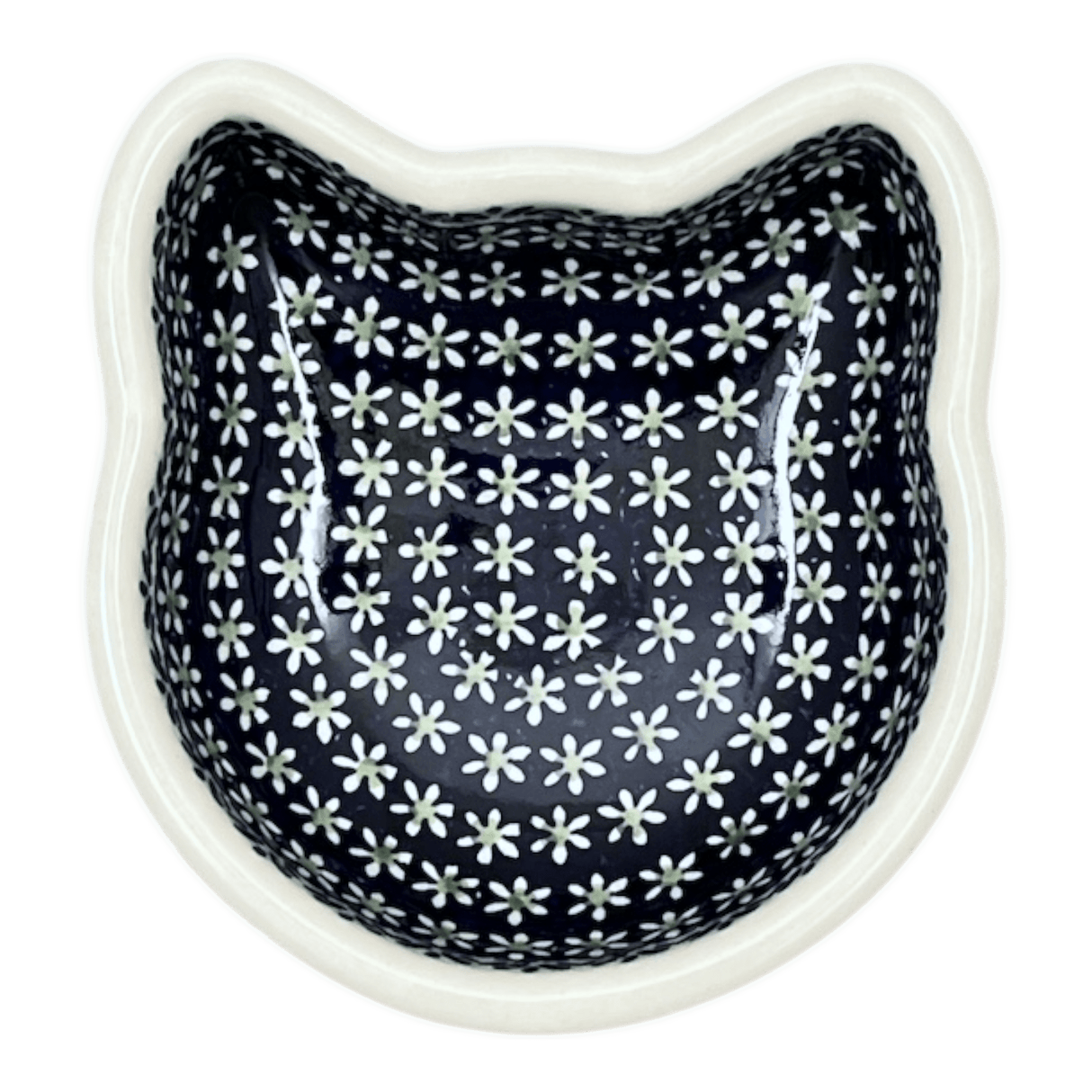 Bowl, Cat Bowl, 6.25" x 6" in "Forget Me Not" by Manufaktura | M047T-ASS