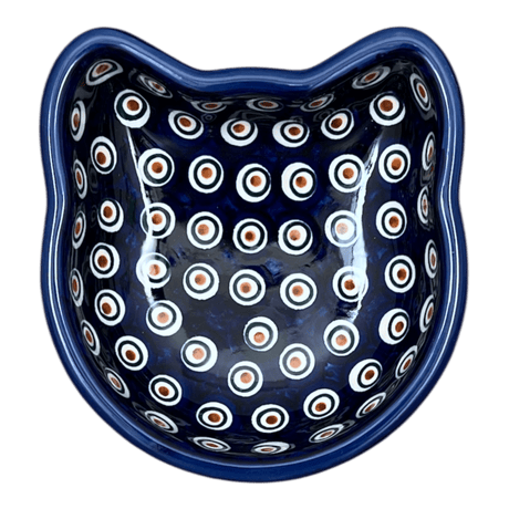 Bowl, Cat Bowl, 6.25" x 6" in "Peacock Dot" by Manufaktura | M047U-54K