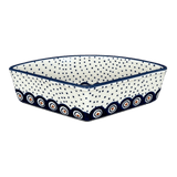 Bowl, Wedge-Shaped, 5" x 8.5" in "Peacock Dot" by Manufaktura | M048U-54K