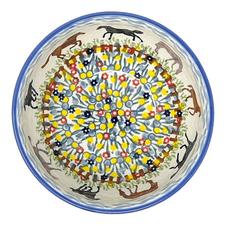 Bowl, Round, Tapered, 5.25" in "Wild Horses" by Manufaktura | M052S-INK1