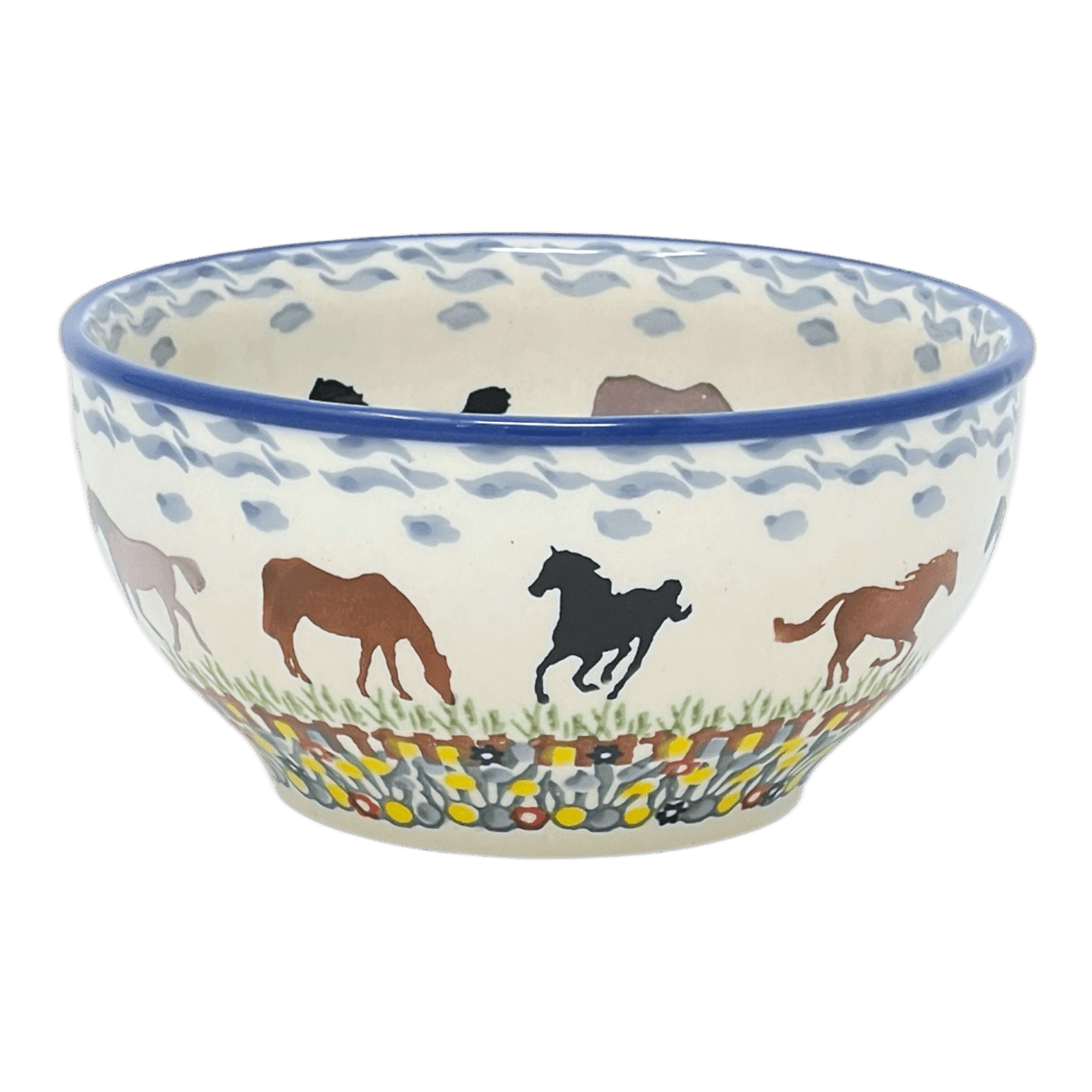 Bowl, Round, Tapered, 5.25" in "Wild Horses" by Manufaktura | M052S-INK1