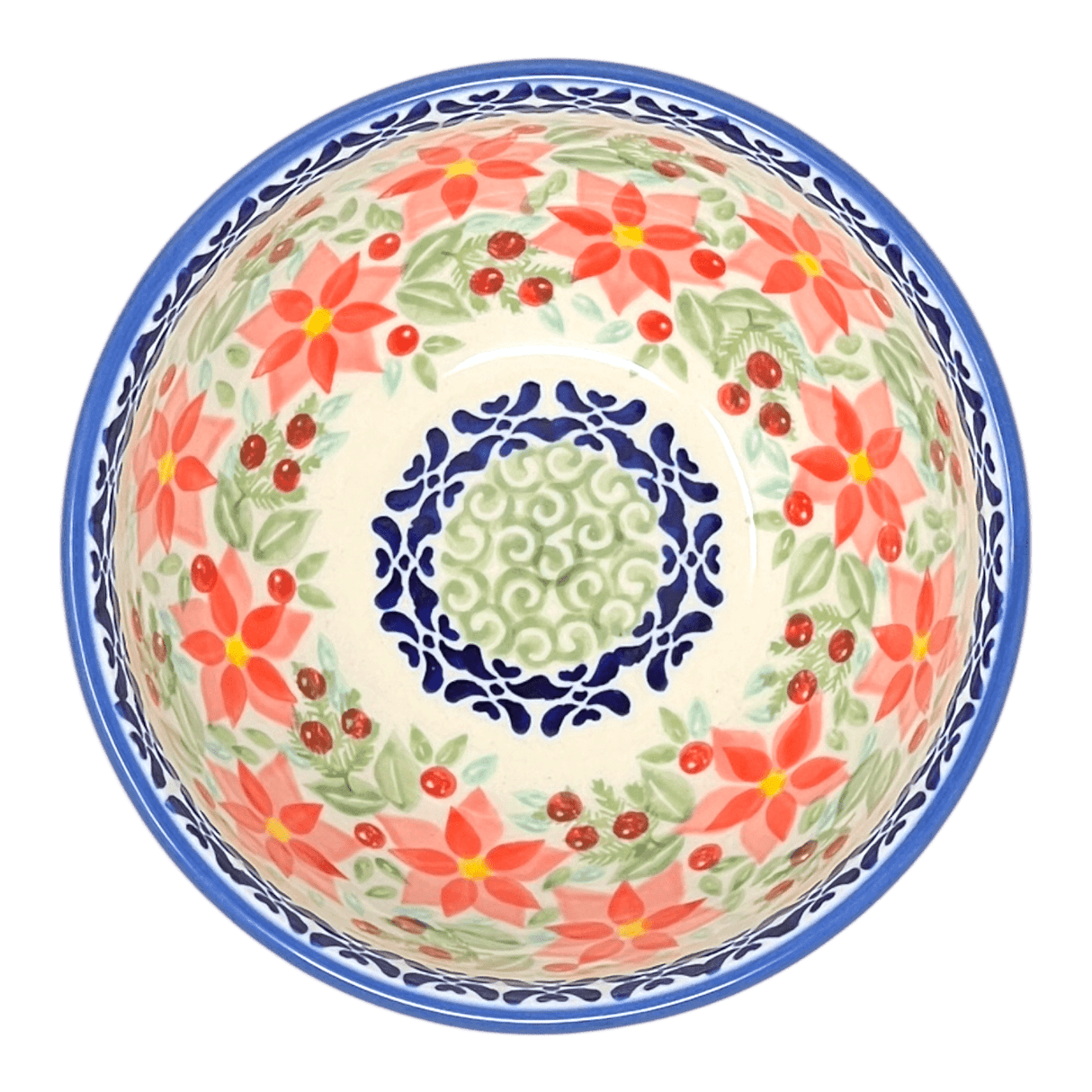 Bowl, Round, Tapered, 5.25" in "Pink Poinsettia" by Manufaktura | M052S-PS14