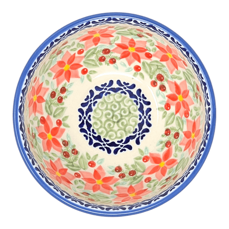 Bowl, Round, Tapered, 5.25" in "Pink Poinsettia" by Manufaktura | M052S-PS14