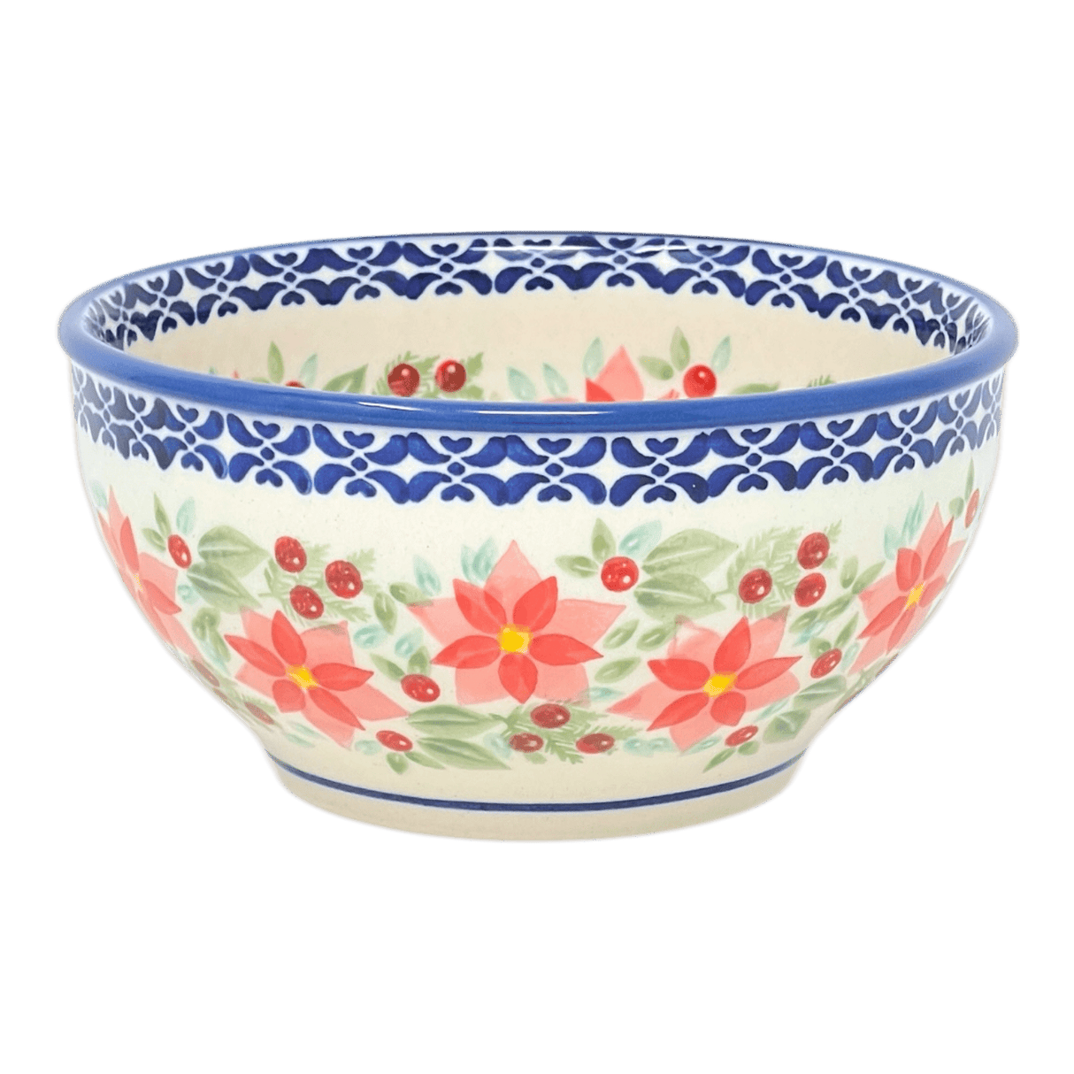 Bowl, Round, Tapered, 5.25" in "Pink Poinsettia" by Manufaktura | M052S-PS14