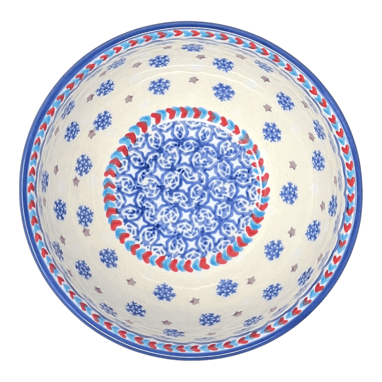 Bowl, Round, Tapered, 5.25" in "Snowflake Love" by Manufaktura | M052U-PS01