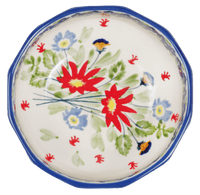 A picture of a Polish Pottery Multangular Bowl (Floral Fantasy) | M058S-P260 as shown at PolishPotteryOutlet.com/products/multi-angular-multi-use-bowl-floral-fantasy-m058s-p260
