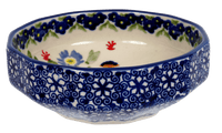 A picture of a Polish Pottery Multangular Bowl (Floral Fantasy) | M058S-P260 as shown at PolishPotteryOutlet.com/products/multi-angular-multi-use-bowl-floral-fantasy-m058s-p260