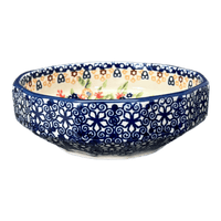 A picture of a Polish Pottery Multangular Bowl (Poppy Persuasion) | M058S-P265 as shown at PolishPotteryOutlet.com/products/multiangular-bowl-poppy-persuasion-m058s-p265