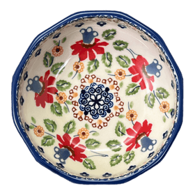 Polish Pottery Multangular Bowl (Mediterranean Blossoms) | M058S-P274 Additional Image at PolishPotteryOutlet.com