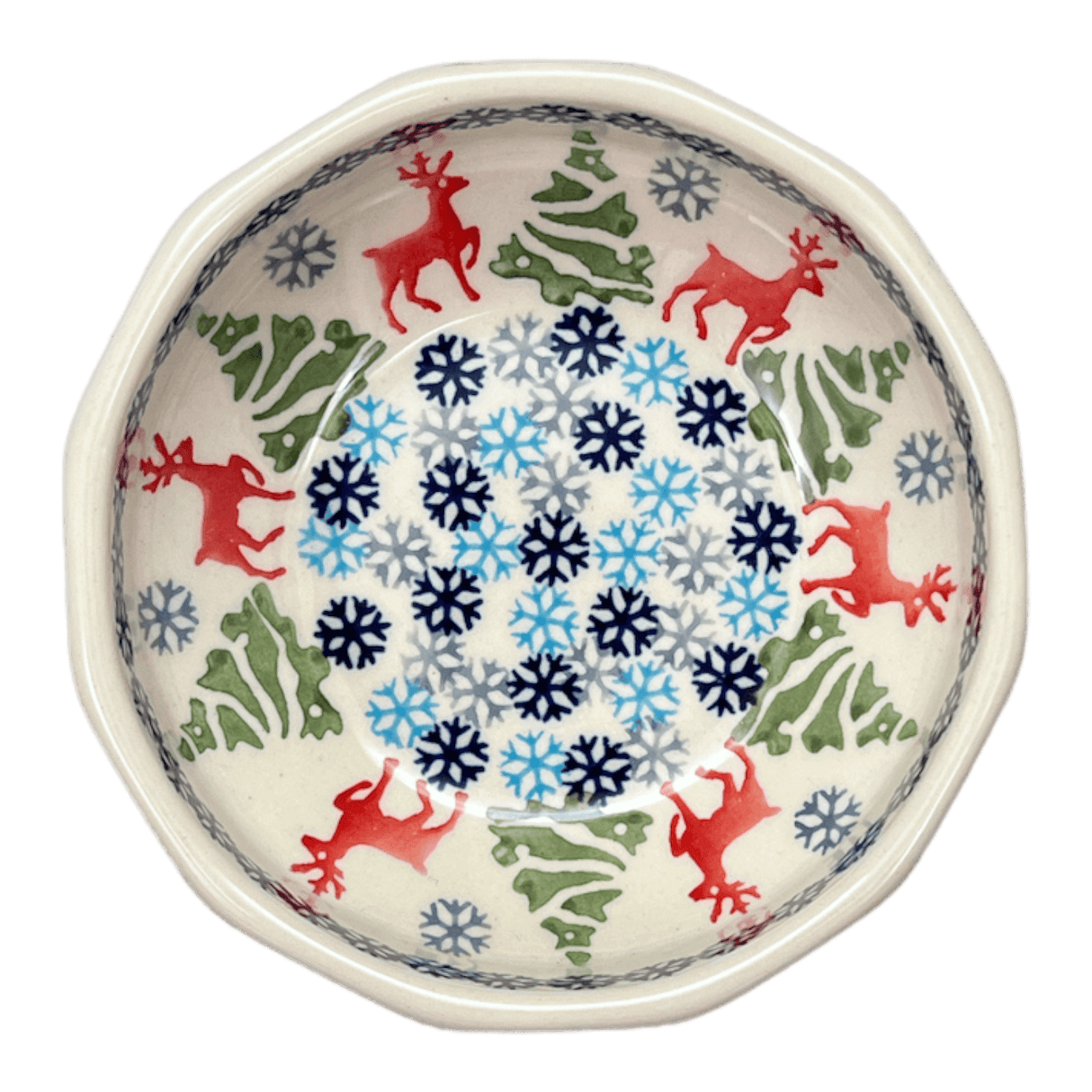 Bowl, Multiangular, 5" in "Reindeer Games" by Manufaktura | M058T-BL07