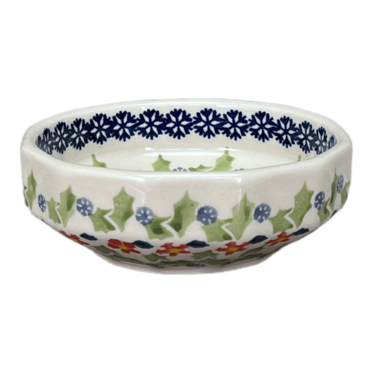Bowl, Multiangular, 5" in "Holly In Bloom" by Manufaktura | M058T-IN13