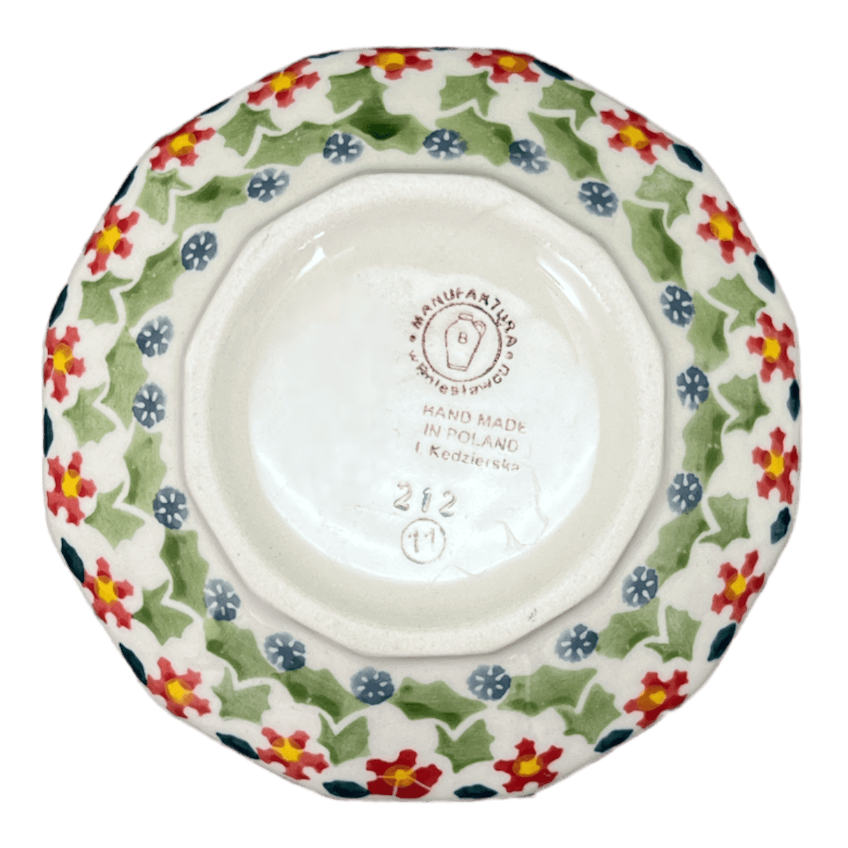 Bowl, Multiangular, 5" in "Holly In Bloom" by Manufaktura | M058T-IN13