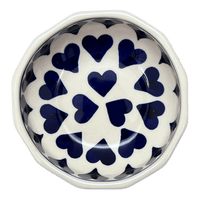 A picture of a Polish Pottery Multangular Bowl (Whole Hearted) | M058T-SEDU as shown at PolishPotteryOutlet.com/products/5-round-multiangular-bowl-whole-hearted-m058t-sedu