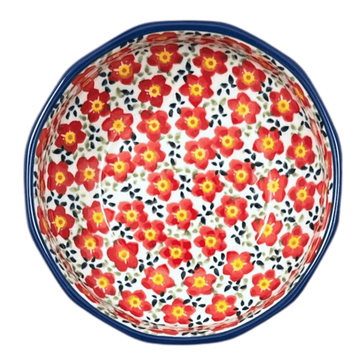 Bowl, Multiangular, 5" in "Floral Revival Red" by Manufaktura | M058U-MCZE