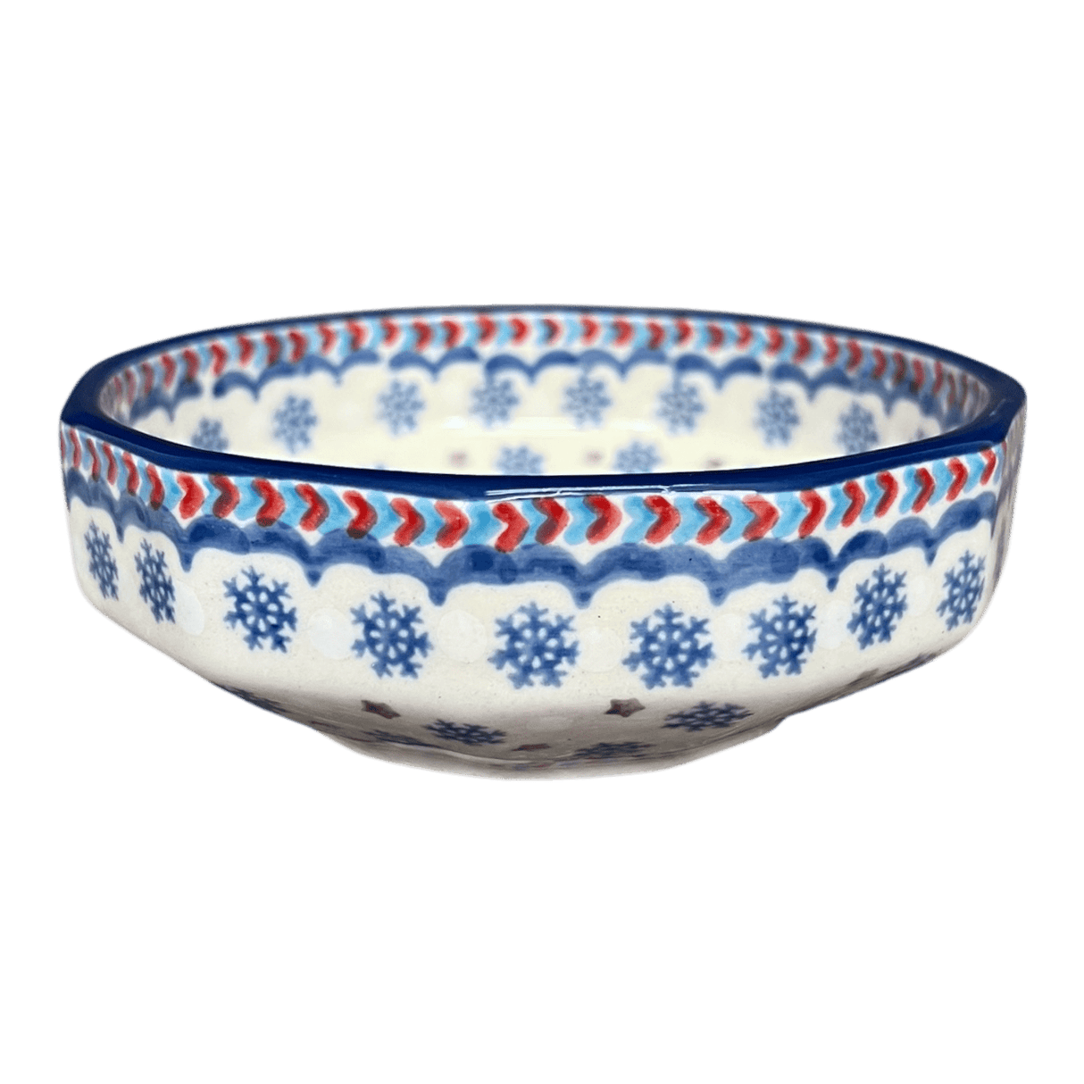 Bowl, Multiangular, 5" in "Snowflake Love" by Manufaktura | M058U-PS01