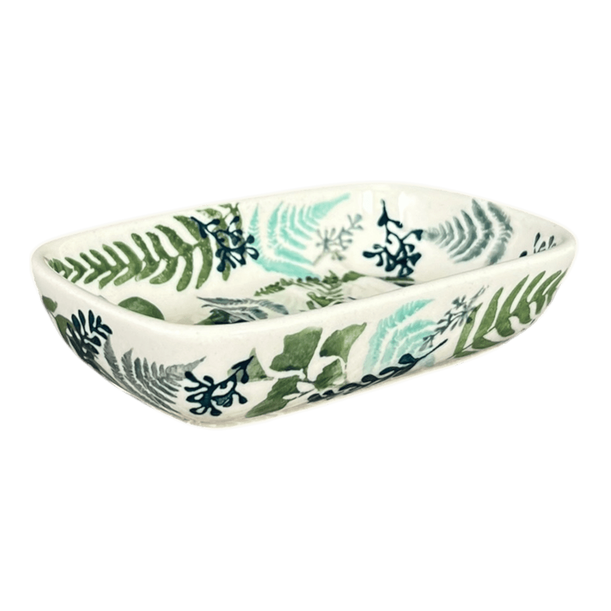 Soap Dish, Rectangular, 5" x 3.25" in "Scattered Ferns" by Manufaktura | M063S-GZ39