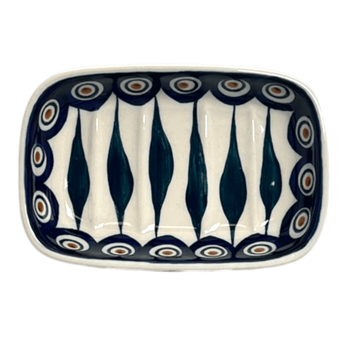 Soap Dish, Rectangular, 5" x 3.25" in "Peacock" by Manufaktura | M063T-54