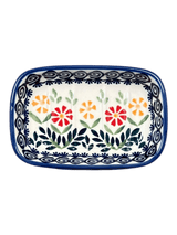 Soap Dish, Rectangular, 5" x 3.25" in "Flower Power" by Manufaktura | M063T-JS14