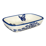 Soap Dish, Rectangular, 5" x 3.25" in "Butterfly Garden" by Manufaktura | M063T-MOT1