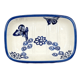 Soap Dish, Rectangular, 5" x 3.25" in "Butterfly Garden" by Manufaktura | M063T-MOT1