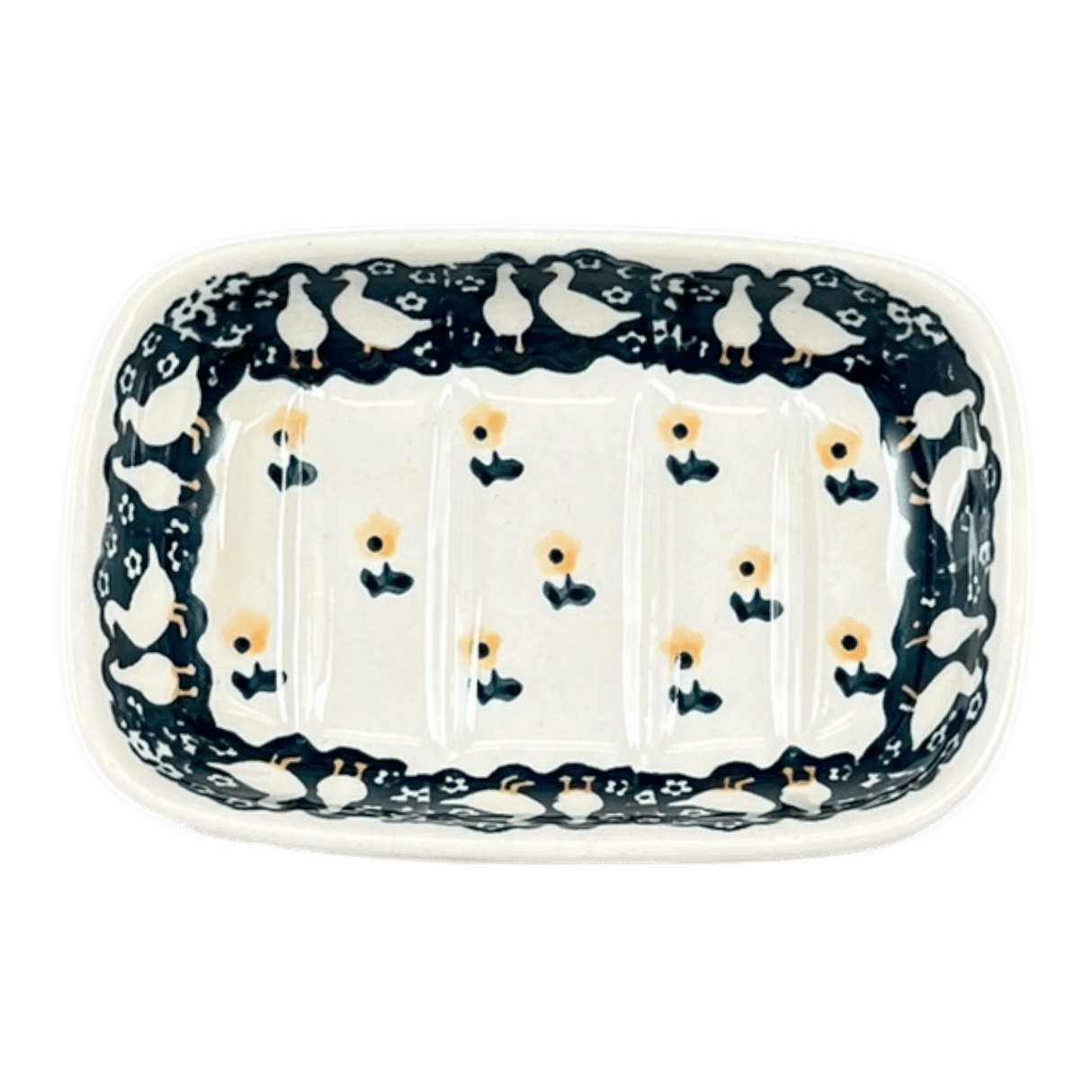 Soap Dish, Rectangular, 5" x 3.25" in "Lucky Duck" by Manufaktura | M063T-P322