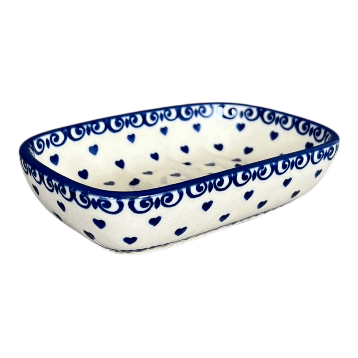 Soap Dish, Rectangular, 5" x 3.25" in "Heartfelt Blue" by Manufaktura | M063T-PS02