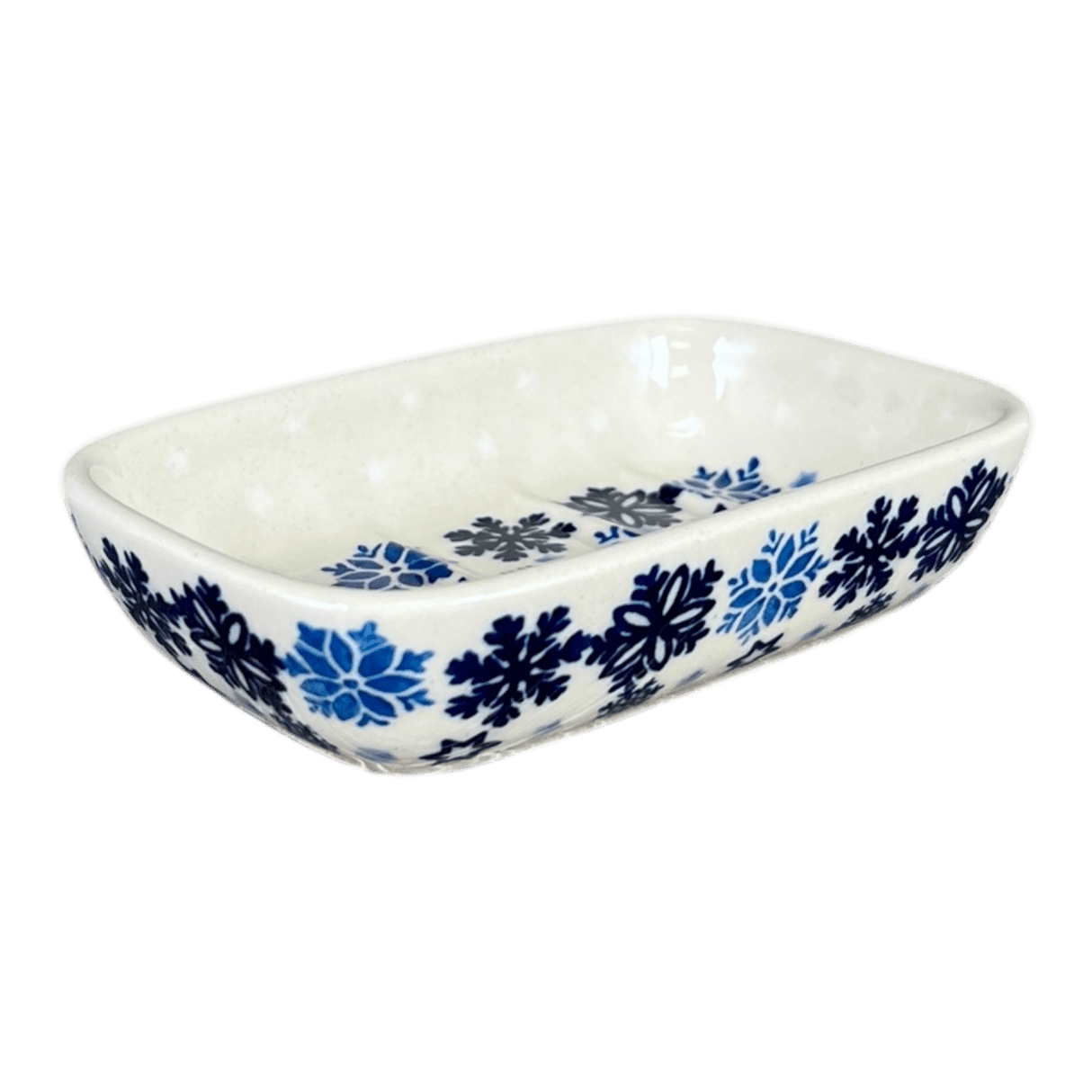 Soap Dish, Rectangular, 5" x 3.25" in "Snowstorm" by Manufaktura | M063T-PS36