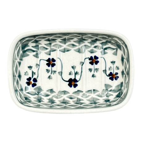 Soap Dish, Rectangular, 5" x 3.25" in "Woven Pansies" by Manufaktura | M063T-RV