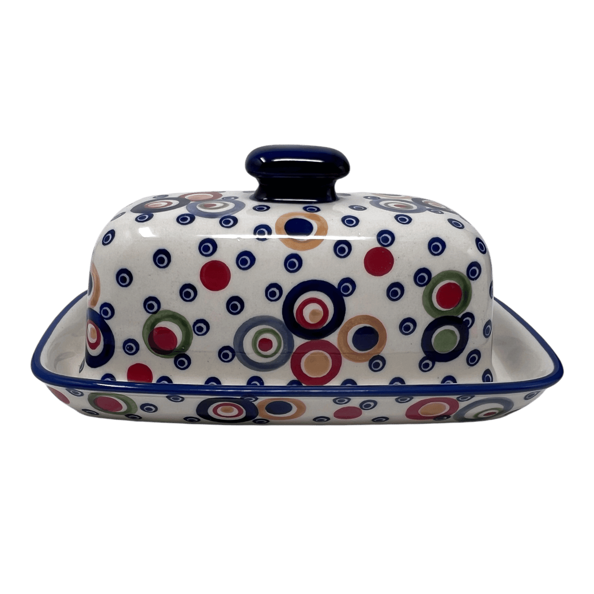 Butter Dish, American, 4" x 7.5" in "Bubble Machine" by Manufaktura | M074M-AS38