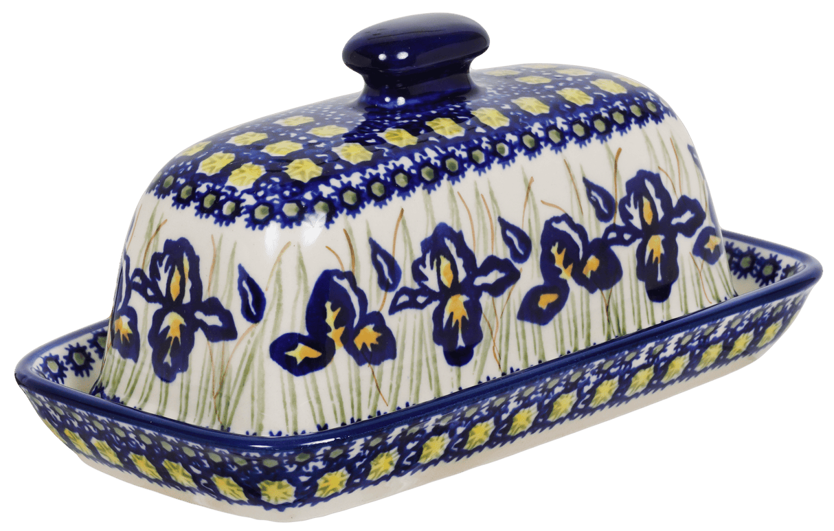 Butter Dish, American, 4" x 7.5" in "Iris" by Manufaktura | M074S-BAM