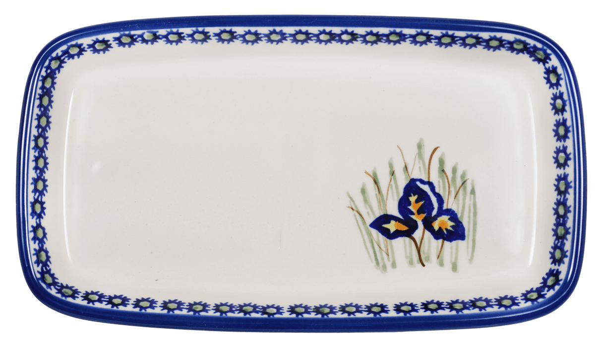 Butter Dish, American, 4" x 7.5" in "Iris" by Manufaktura | M074S-BAM