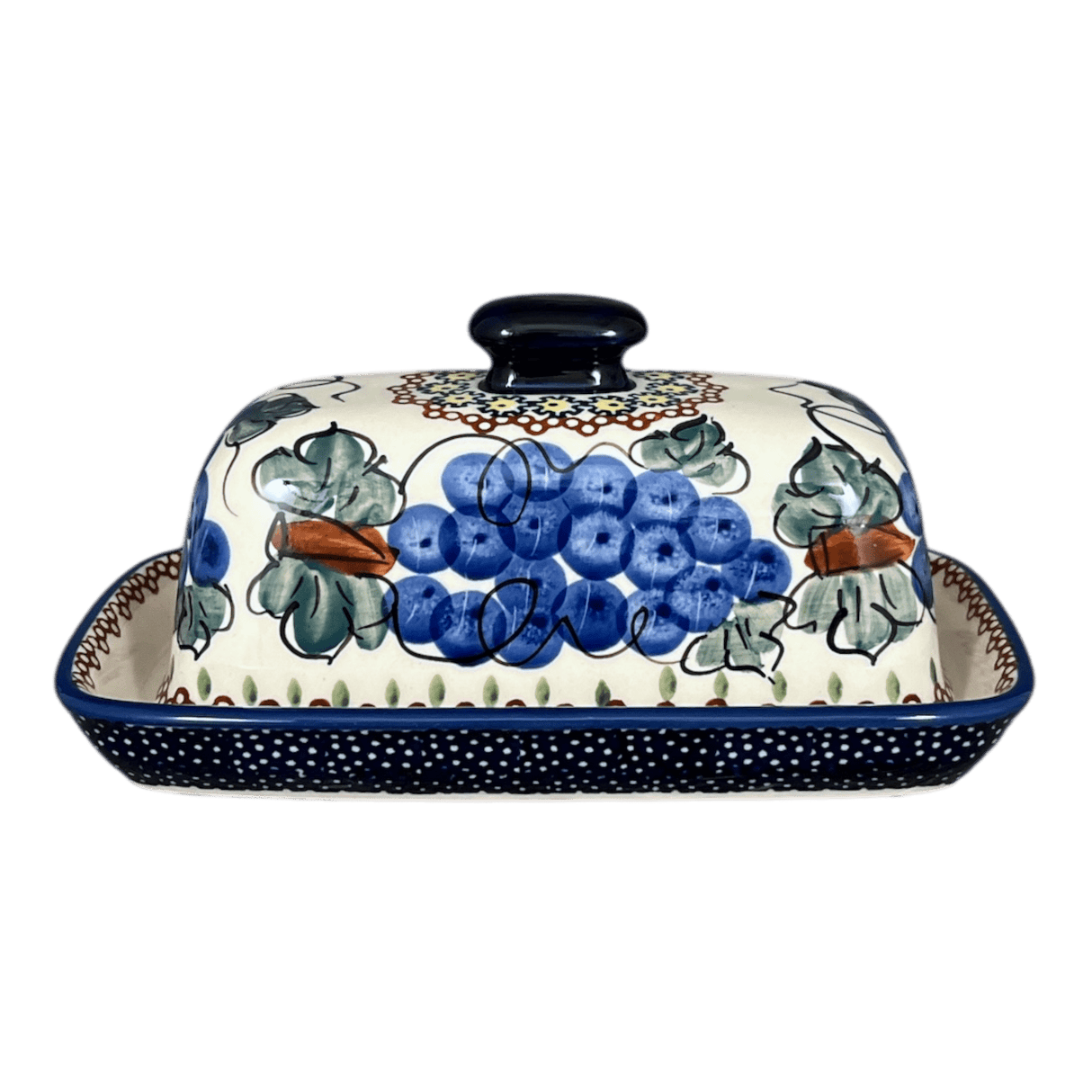 Butter Dish, American, 4" x 7.5" in "Tuscan Dreams" by Manufaktura | M074S-DMW