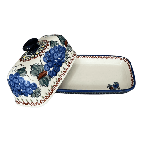 Butter Dish, American, 4" x 7.5" in "Tuscan Dreams" by Manufaktura | M074S-DMW