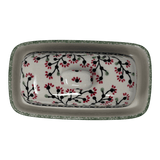 Butter Dish, American, 4" x 7.5" in "Cherry Blossoms" by Manufaktura | M074S-DPGJ