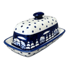 Polish Pottery American Butter Dish (Winter's Eve) | M074S-IBZ at PolishPotteryOutlet.com