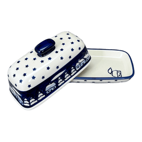 Polish Pottery American Butter Dish (Winter's Eve) | M074S-IBZ Additional Image at PolishPotteryOutlet.com