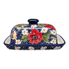 Polish Pottery American Butter Dish (Poppies & Posies) | M074S-IM02 at PolishPotteryOutlet.com
