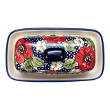 Butter Dish, American, 4" x 7.5" in "Poppies & Posies" by Manufaktura | M074S-IM02