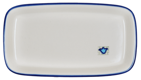 Butter Dish, American, 4" x 7.5" in "Blue Bells" by Manufaktura | M074S-KLDN