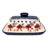 Butter Dish, American, 4" x 7.5" in "Mediterranean Blossoms" by Manufaktura | M074S-P274
